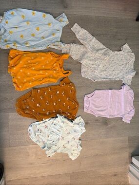 Carters 3M Mixed Baby Girls' Onesie Bundle - Yellow, Rust, Lavender, Light Blue